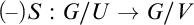 left parenthesis minus right parenthesis upper S colon upper G divided by upper U right arrow upper G divided by upper V