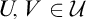 upper U comma upper V element of script upper U