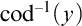 Mathematical expression for the inverse codomain function c o d super minus 1 (y).