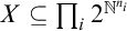 upper X subset of or equal to product Underscript i Endscripts 2 Superscript double struck upper N Super Superscript n Super Super Subscript i