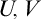 upper U comma upper V
