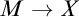 upper M right arrow upper X