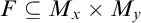 upper F subset of or equal to upper M Subscript x Baseline times upper M Subscript y
