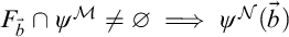upper F Subscript ModifyingAbove b With right arrow Baseline intersection psi Superscript script upper M Baseline not equals normal empty set long right double arrow psi Superscript script upper N Baseline left parenthesis ModifyingAbove b With right arrow right parenthesis