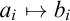 a Subscript i Baseline right arrow from bar b Subscript i