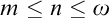 m less than or equals n less than or equals omega
