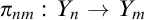 pi Subscript n m Baseline colon upper Y Subscript n Baseline right arrow upper Y Subscript m Baseline