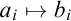 a Subscript i Baseline right arrow from bar b Subscript i