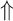 Equation symbol showing a single upward-pointing arrow with a hollow or double-lined shaft.