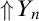 Double-lined upward arrow followed by capital Y sub n.