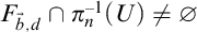 upper F Subscript ModifyingAbove b With right arrow comma d Baseline intersection pi Subscript n Superscript negative 1 Baseline left parenthesis upper U right parenthesis not equals normal empty set