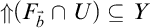 Double up arrow (F sub b-bar intersection U) is a subset of or equal to Y