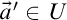 ModifyingAbove a With right arrow prime element of upper U