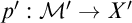 p prime colon script upper M prime right arrow upper X prime