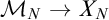 script upper M Subscript upper N Baseline right arrow upper X Subscript upper N