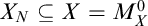 upper X Subscript upper N Baseline subset of or equal to upper X equals upper M Subscript upper X Superscript 0