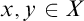 x comma y element of upper X