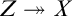 upper Z two headed right arrow upper X