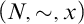 left parenthesis upper N comma tilde comma x right parenthesis
