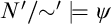 upper N Superscript prime Baseline slash tilde prime true psi