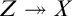 upper Z two headed right arrow upper X
