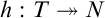 h colon upper T two headed right arrow upper N