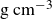 g cm Superscript negative 3