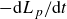 minus normal d upper L Subscript p divided by normal d t