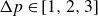 normal upper Delta p element of left bracket 1 comma 2 comma 3 right bracket