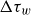 normal upper Delta tau Subscript w