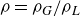 rho equals rho Subscript upper G Baseline divided by rho Subscript upper L