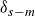 delta Subscript s minus m