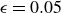epsilon equals 0.05