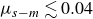 mu Subscript s minus m Baseline less than or equivalent to 0.04