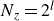 upper N Subscript z Baseline equals 2 Superscript l
