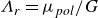 upper Lamda Subscript r Baseline equals mu Subscript p o l Baseline divided by upper G