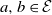 a comma b element of script upper E