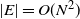 StartAbsoluteValue upper E EndAbsoluteValue equals upper O left parenthesis upper N squared right parenthesis