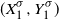 left parenthesis upper X 1 Superscript sigma Baseline comma upper Y 1 Superscript sigma Baseline right parenthesis