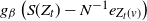 g Subscript beta Baseline left parenthesis upper S left parenthesis upper Z Subscript t Baseline right parenthesis minus upper N Superscript negative 1 Baseline e Subscript upper Z Sub Subscript t Subscript left parenthesis v right parenthesis Baseline right parenthesis