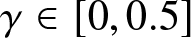 gamma element of left bracket 0 comma 0.5 right bracket