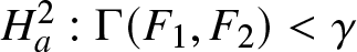 Ha 2 colon upper Gamma left parenthesis upper F 1 comma upper F 2 right parenthesis less than gamma