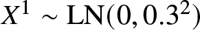 upper X 1 tilde LN left parenthesis 0 comma 0.32 right parenthesis