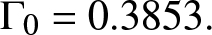 upper Gamma 0 equals 0.3853 period