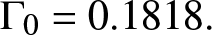upper Gamma 0 equals 0.1818 period