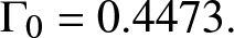 upper Gamma 0 equals 0.4473 period