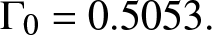 upper Gamma 0 equals 0.5053 period
