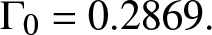 upper Gamma 0 equals 0.2869 period