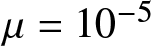 mu equals 10 minus 5