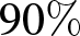 90 percent sign